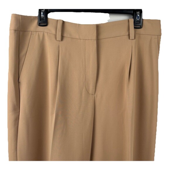 NWT TALBOTS Weston Pant Women’s Size 12P High Waist Wide Leg Full Length Tan - Picture 2 of 6